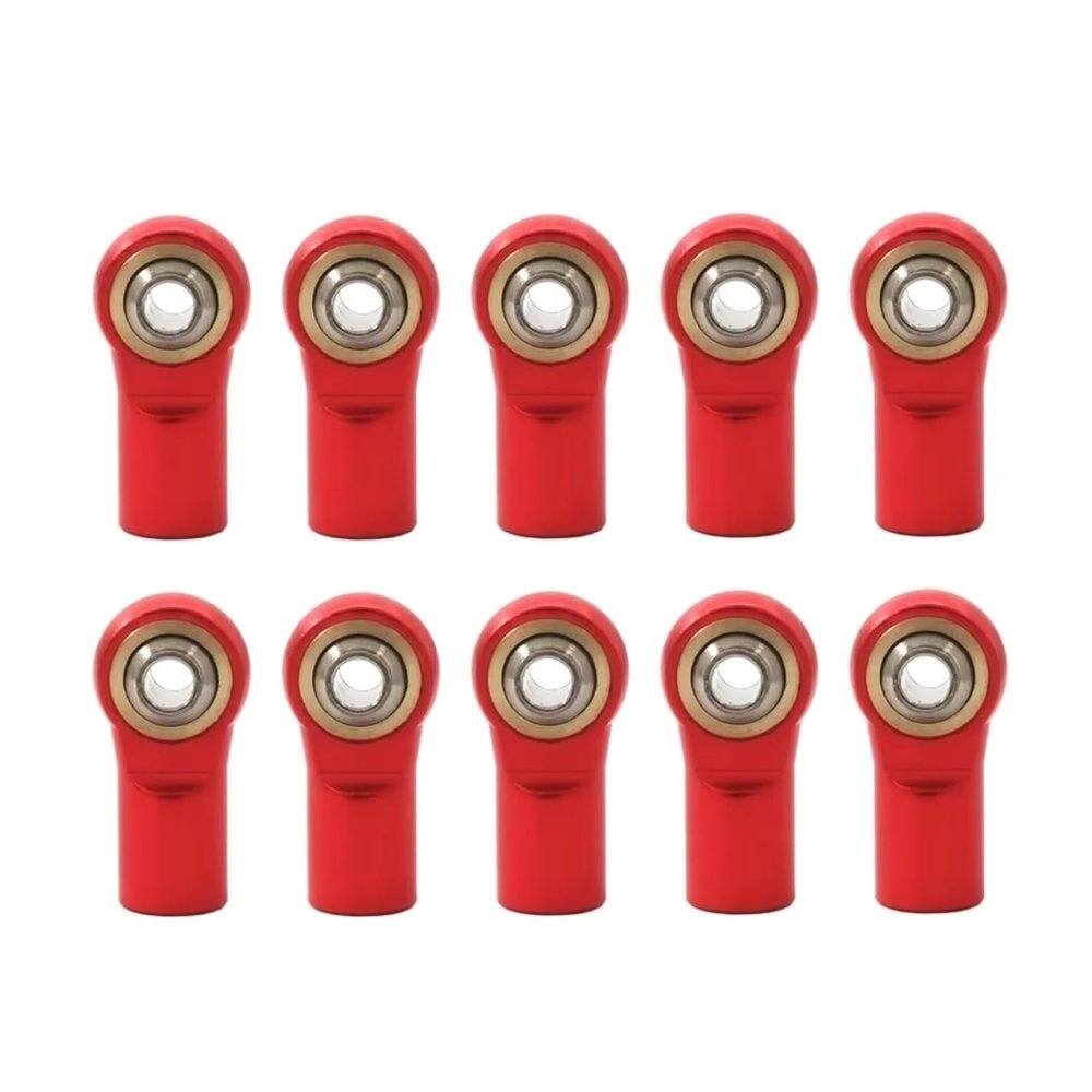 Compatible with AXIAL for SCX10 D90 D110 for Tamiya CC01 1/10 RC Car Parts 10 Pcs Metal M4 20mm Connecting Rod Tie Rod End Ball Joint RC Car Part Accessories(Red)