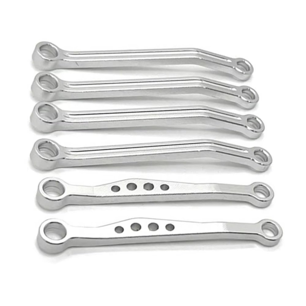 RC Pull Rod For WPL C64 1/16 6pcs Front & Rear Fixed Rod Kit For Silver RC Car Off-road Tracked Vehicles Parts And Accessories Upgrade Replace And Use