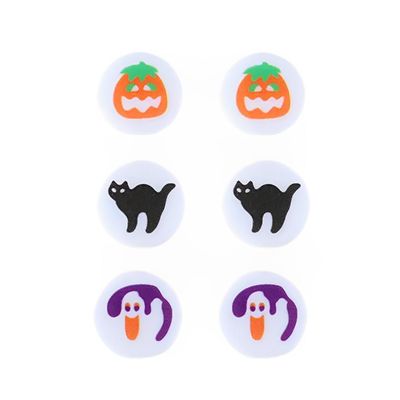 3PCS Halloween Sugar Cookie Earrings Cute Pumpkin Bat Ghost Sugar Cookie Stud Earrings Set Funny Fall Halloween Party Costume Cosplay Jewelry Gifts
