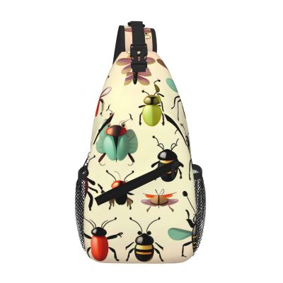 PEGQCVAM Cartoon Small Insects Cross Chest Bag Diagonally. Large Capacity, Adjustable Shoulder Straps, Cup Holders And Umbrella Holders On Both Sides.