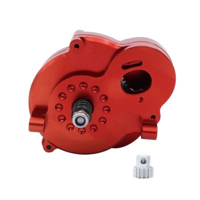 Compatible with MN128 MN86 MN86K MN86KS G500 1/12 RC for Rock Crawler Truck Upgrade Parts CNC Transmission Gearbox with Motor Gear RC Car Part Accessories(Red)