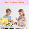 Air Dry Clay for Kids - Modeling Clay Kits, Ultra Light & Soft, Safe & Non-Toxic, 10 Boxes DIY Model Magic Clay 60 Colors with Sculpting Tools und Tutorials, Creative Art Crafts Toys Gifts Boys Girls view 3