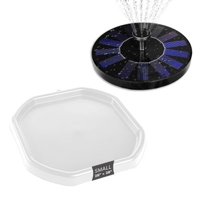 MEKA Tuff Tray with Solar Fountain, Sensory Water Play Tray for Kids, Outdoor Indoor Messy Play, STEM Activities, Classroom or Home Use ((White, Small 28" x 28"))