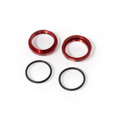 Tekno RC Aluminum Shock Adjustment Collars (Red), TKR6013BR