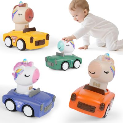IOMDRWU Press to Go Car Toys for Toddlers 1-3, Animal Baby Cars, Push Go Friction Inertia Car, Infant 6-9-12-18 Month, 1st Birthday for 1-2 Year Old Boy Girl, Valentines Day Gift
