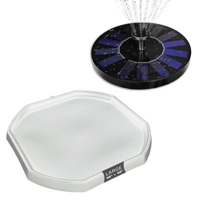 MEKA Tuff Tray with Solar Fountain, Sensory Water Play Tray for Kids, Outdoor Indoor Messy Play, STEM Activities, Classroom or Home Use ((White, Large 38" x 38"))