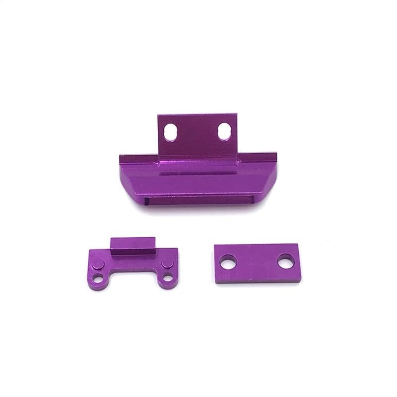 3Pcs Metal Upgrade RC Car Parts Front Bumper Fit for WLtoys 144010 144002 144001 124017 124019 Remote Control Car Accessories(Purple)