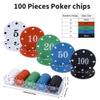 100PC Poker Chips - Plastic Learning Counters Chips with Acrylic Storage Case for Texas Hold'em Blackjack, Math Games & Counting Activities view 2