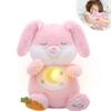 FATIRO Breathing Stuffed Animal Bunny Plush, Breathing Bunny with Soft Light & Music, Interactive Toy Cute Breathing Plush for Adults and Kids view 1
