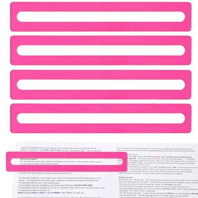 4pcs Mahjong Card Line Finder, Mahjong Rules Reader Bright Beginner-Friendly Mah Jong Card Guide Reader Helper Tool Perfect Mah Jong Gifts & Accessories for Players (Pink)