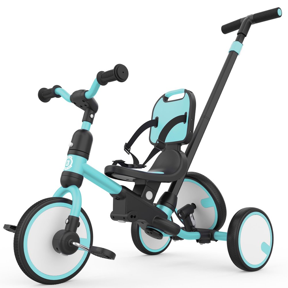 besrey Toddler Bike 1-3 Years Old,Toddler Tricycle with Spare Wheel,5 in 1 Kids Trike with Push Handle,Backrest and Safety Belt,Balance Bike 1+ Year Old,Birthday Gift and Toy for Boys and Girls