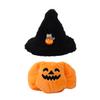 Halloween Clothes for 17cm Doll, Cute Orange Pumpkin Outfit with Witch Hat Stylish Doll Clothing Costume Set Halloween Accessories Supplies(Clothes Only) view 1