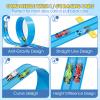 13 Ft Flexible Race Car Track Compatible with Hot Wheels and Diecast 1:64th Cars,Classic Long Rolls Up Portable Racetrack Roll Up Race Track, Birthday Gifts for Boys Girls Ages 3-12, Blue view 2