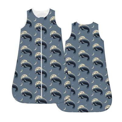 Muishi Funny Manatee And Moon Baby Wearable Blanket Infant Boys Girls Sleeping Bag For Newborn Unisex Baby Stuff Sleep Sack Suit S(0-6month)