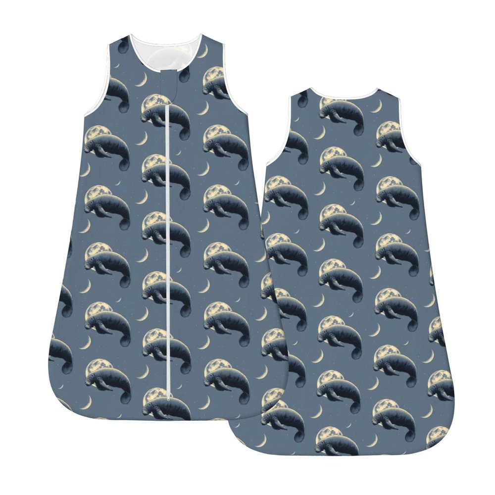 Muishi Funny Manatee And Moon Baby Wearable Blanket Infant Boys Girls Sleeping Bag For Newborn Unisex Baby Stuff Sleep Sack Suit S(0-6month)