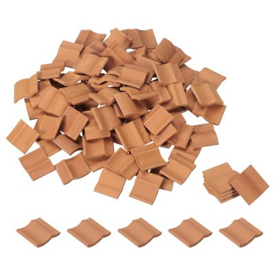 PATIKIL Miniature Roof Tile, 200 Pcs 1:16 Scale Mini Red Tiles Clay Roof Miniature Brick Dollhouse Roofing DIY Craft Accessories Building Supplies for Fake House Model Garden