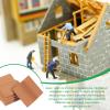 PATIKIL Miniature Roof Tile, 200 Pcs 1:16 Scale Mini Red Tiles Clay Roof Miniature Brick Dollhouse Roofing DIY Craft Accessories Building Supplies for Fake House Model Garden view 3