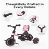 besrey Toddler Bike 1-3 Years Old,Toddler Tricycle with Spare Wheel,5 in 1 Kids Trike with Push Handle,Backrest and Safety Belt,Balance Bike 1+ Year Old,Birthday Gift and Toy for Boys and Girls view 4