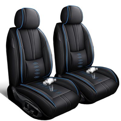 SOUIPA Car Seat Covers 2 Seats Fit for Ford Bronco Sport 2021-2024,Waterproof Leather Seat Covers,Airbag Compatible,Car Seat Protectors Interior Sets(Front Set,Black&Blue)