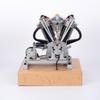 MechPuConToy Mini Metal Engine Model Kit That Works, Hoglet V-Twin 4-Stroke Kick Start Engine Model Realistic Motorcycle, Collection Display Model Kit for Adult (RTR Upgrade Large Version/Silver) view 3