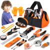 27-Piece Orange Kids Tool Set with Tool Storage Bag, Real Hand Tool Kit for Boys & Girls, Child Learning Tools for Building, Woodworking and Construction, 6+ Years Old Birthday Valentines Easter Gift view 1