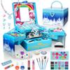 Kids Makeup Kit for Girl, Frozen Toys for Makeup Sets, Princess Toys Real Washable Cosmetic Set with Mirror, Play Make Up Birthday Gifts for 5 6 7 8 9 10 11 12 Years Old Kid view 1