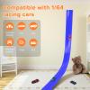 Flexible Race Car Ramp Track,15 Ft Flexible Race Track Set for Kids,with 4 Mini Racecars and 8 Fixed Track Suction Cup Accessories,Rolls Up Portable Racetrack for Boys & Girls Over 36 Months Blue view 2