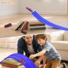 Flexible Race Car Ramp Track,15 Ft Flexible Race Track Set for Kids,with 4 Mini Racecars and 8 Fixed Track Suction Cup Accessories,Rolls Up Portable Racetrack for Boys & Girls Over 36 Months Blue view 4