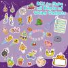 195 Pcs Shrink Plastic Kit with 39 Pre-Cut Patterns,3 Blank Shrink Plastic Sheets,Punch,Scissors,Keychains Lanyards,Tassels,Keychain Making Kit,Shrinky Art Charms,Shrinking Paper Craft Kits DIY Gifts view 2