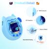 for Tamagotchi Paradise Soft Silicone Case and TPU Clear Screen Protector flim, 360-degree Full Protective with Flower Series Lanyard, Scratch Shock Protection, Blue view 3