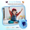 for Tamagotchi Paradise Soft Silicone Case and TPU Clear Screen Protector flim, 360-degree Full Protective with Flower Series Lanyard, Scratch Shock Protection, Blue view 4
