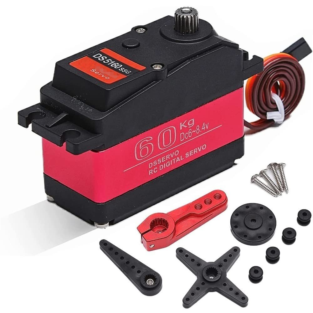 Heeucnon High Torque Waterproof 60Kg 180 DS5160 Metal Gear Digital Servo for RC Robot Car 1/6 SCX6 1/5 Baja
