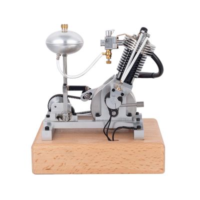MechPuConToy Mini Metal Engine Model Kit That Works, Hoglet Single-Cylinder 4-Stroke Realistic Motorcycle Engine with Kick Start, Collection Display Model Kit for Adult (RTR Version)