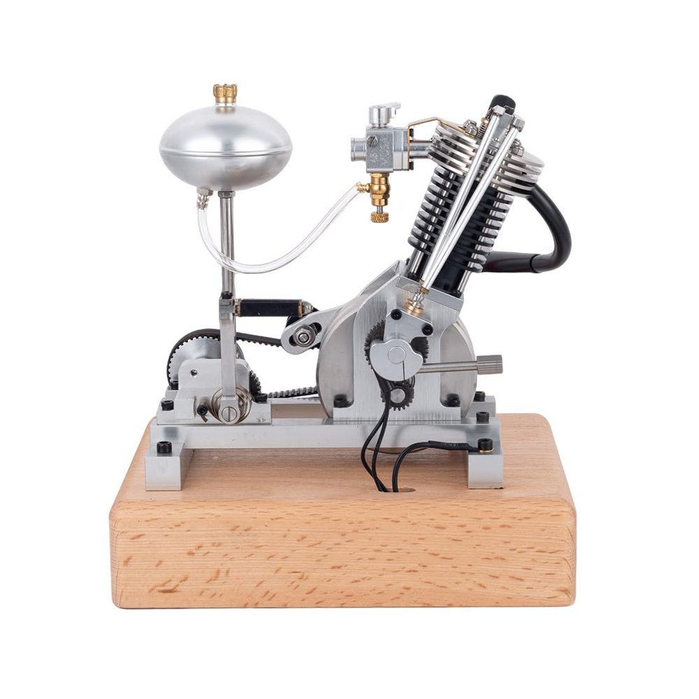 MechPuConToy Mini Metal Engine Model Kit That Works, Hoglet Single-Cylinder 4-Stroke Realistic Motorcycle Engine with Kick Start, Collection Display Model Kit for Adult (RTR Version)