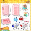 150Pcs Mini Shopping Cart Basket Miniature Food Drink Bottle Supermarket Metal Handcart Trolley view 2