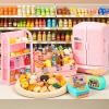 150Pcs Mini Shopping Cart Basket Miniature Food Drink Bottle Supermarket Metal Handcart Trolley view 3