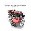 MechPuConToy Mini Metal Engine Model Kit That Runs, GS-L4 Engine Water-Cooled 4-Stroke DOHC Inline Four-Cylinder Engine Model Kit, Physics Science Engine for Adults (Finished Version) view 4