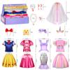 18 Pcs Princess Dress Up Clothes for Little Girls, Role Play Dress Up Princess Costume Gift Set, Princess Dress Up Toys for Toddler, Birthday Christmas Party Gifts for Girls Aged 3-6 Years Old view 2