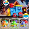 Funwee Steam Track Train Set for Toddlers, Magnetic Connection Train Toys w/Lights & Sounds, Electric Cartoon Choo Choo Train, Toy Train Christmas Birthday Gift for Toddlers 2 3 4 5+ Boy Girl (Blue) view 2