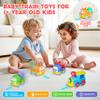 Funwee Steam Track Train Set for Toddlers, Magnetic Connection Train Toys w/Lights & Sounds, Electric Cartoon Choo Choo Train, Toy Train Christmas Birthday Gift for Toddlers 2 3 4 5+ Boy Girl (Blue) view 4