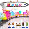 Funwee Steam Track Train Set for Toddlers, Magnetic Connection Train Toys w/Lights & Sounds, Electric Cartoon Choo Choo Train, Toy Train Christmas Birthday Gift for Toddlers 2 3 4 5+ Boy Girl (Pink) view 1