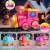 Funwee Steam Track Train Set for Toddlers, Magnetic Connection Train Toys w/Lights & Sounds, Electric Cartoon Choo Choo Train, Toy Train Christmas Birthday Gift for Toddlers 2 3 4 5+ Boy Girl (Pink) view 2