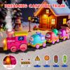 Funwee Steam Track Train Set for Toddlers, Magnetic Connection Train Toys w/Lights & Sounds, Electric Cartoon Choo Choo Train, Toy Train Christmas Birthday Gift for Toddlers 2 3 4 5+ Boy Girl (Pink) view 3