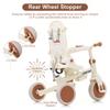 7-in-1 All-Terrain Kids Tricycle Stroller Foldable Toddler Tricycle with Adjustable Push Handle view 4