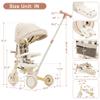 7 in 1 Baby Tricycle Stroller for Toddlers Ages 1Y-6Y Adjustable Push Handle Rotatable Seat Retractable Canopy view 4