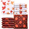 Arrowbash 12 Pcs Thanksgiving Fall Bean Bags for Tossing 5 x 5 Inch Fall Maple Leaf Pumpkin Bean Bags Cornhole Game Bag for Autumn Thanksgiving Cornhole Party Game Supplies view 1