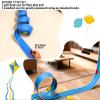 15 Ft Flexible Race Car Track (Daytona Blue) for Kids,Flex Track Starter Set Compatible with Hot Wheels and Diecast 1/64th Cars,Portable Racetrack Roll Up Race Track with 4 Racecars and Suction Cups view 3