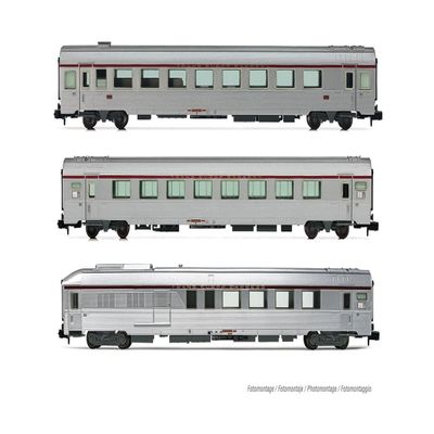 Arnold HN4501 SNCF, 3-Unit Pack TEE Mistral Nice-Paris, Arux + A8u + AD4tux, Silver, ep. IV