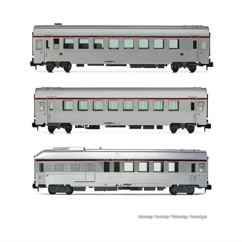 Arnold HN4501 SNCF, 3-Unit Pack TEE Mistral Nice-Paris, Arux + A8u + AD4tux, Silver, ep. IV