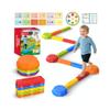 15PCS Rainbow Stepping Balance Beam Stones for Kids Toddlers - Indoor & Outdoor Sensory Toys for Outside Play Games,Without Light Up&Music Non-Slip Jumping Blocks for Obstacle Course Boy Girl Gifts view 1
